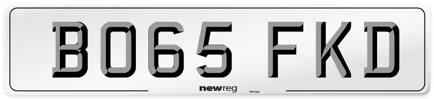 BO65 FKD Number Plate from New Reg